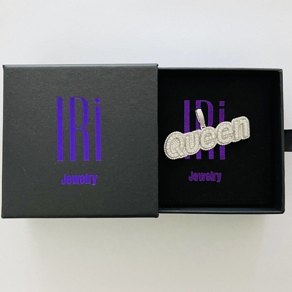 Hip Hop Iced Sexy Queen Pendant 925 Silver Rhodium Plated - Picture 1 of 6